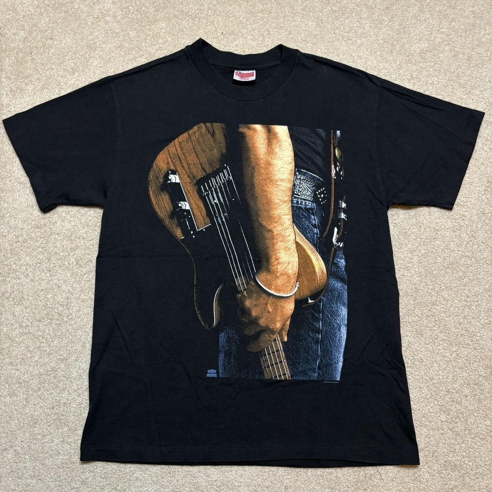 Vtg 90s Bruce Springsteen Shirt Mens Large Black 92-93 World Tour Hanes Tee USA